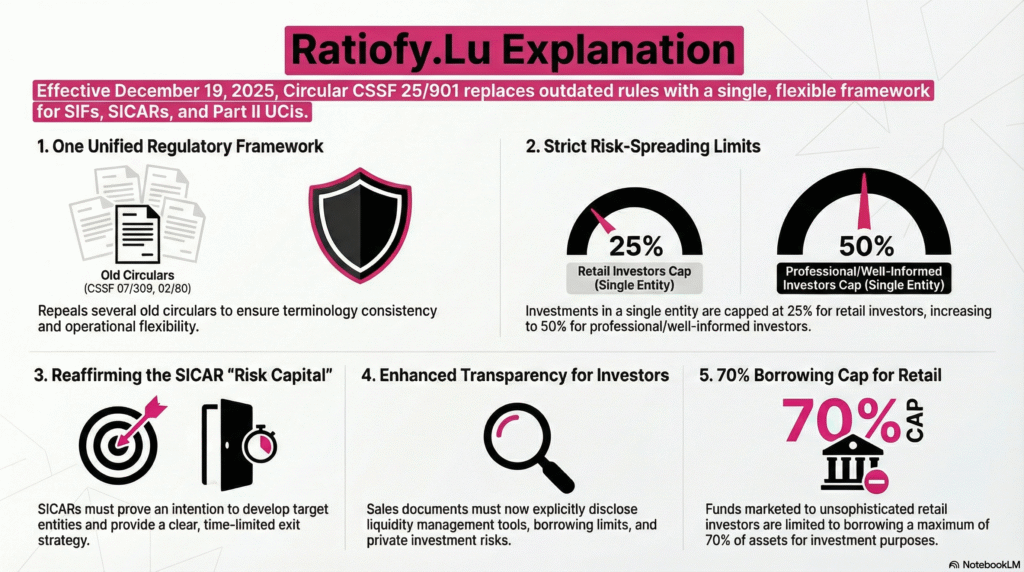 Circular CSSF 25/901 relating to specialised investment funds, investment companies in risk capital and undertakings for collective investment subject to Part II of the Law of 17 December 2010