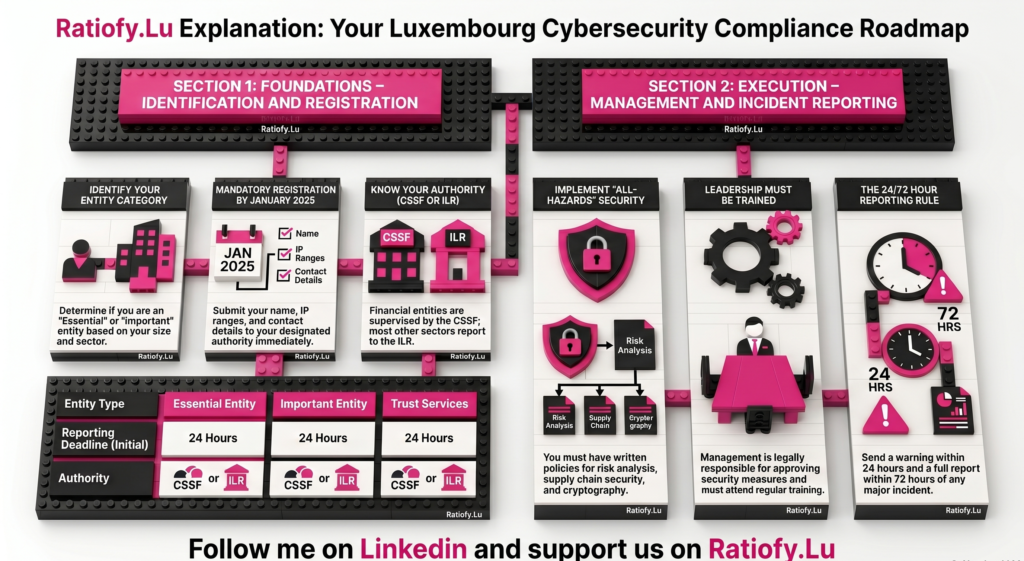 NIS2 in Luxembourg under Law of 5 May 2026 concerning measures to ensure a high level of cybersecurity-Ratiofy.Lu