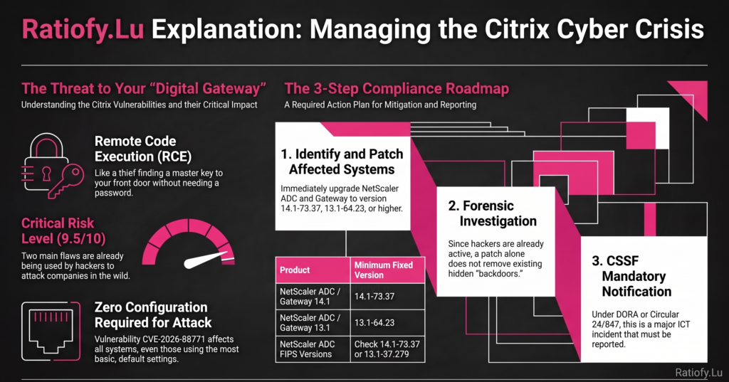Multiple Critical Vulnerabilities in Citrix NetScaler ADC and NetScaler Gateway CVE-2026-88771, CVE-2026-88772, CVE-2026-88773, CVE-2026-88774, CVE-2026-88775, CVE-2026-88776, CVE-2026-88777, CVE-2026-88778 - CSSF Communication